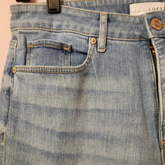 LOFT Women’s Curvy High Waist Kick Crop Jeans, Staple Mid Indigo Wash, size 29/8 - Picture 5 of 15